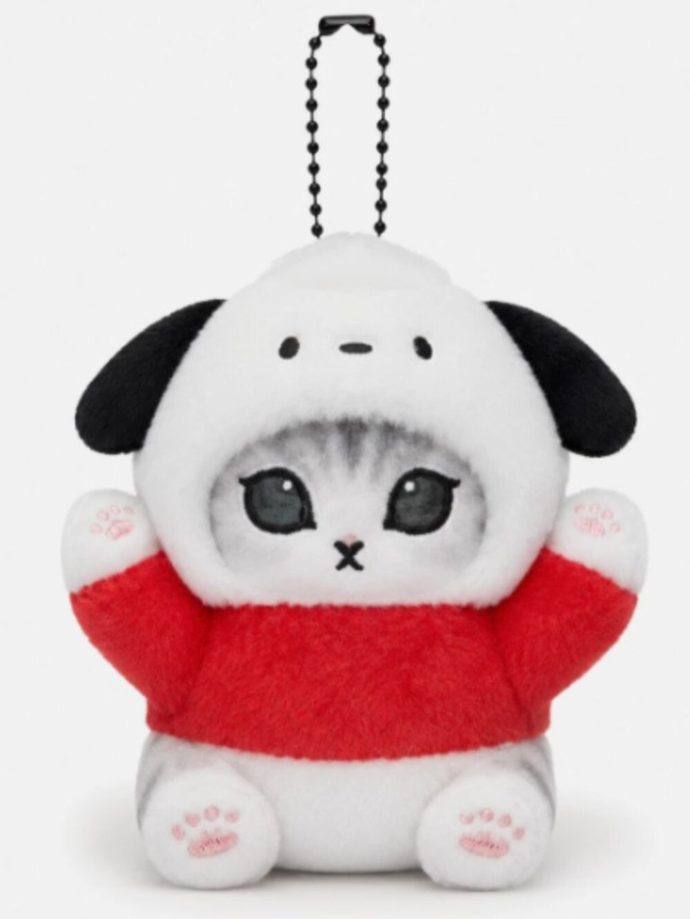Mofusand Cat Plush White Red Pochacco Dog Keychain sm Key Charm Bag Holder Purse